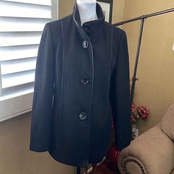 Braetan Black Single Breasted Coat, SZ L - Picture 1 of 10